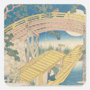 Brug door Moonlight, van 'Uitzichten van de montag Vierkante Sticker