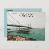 Brug en boten in Sur Oman Briefkaart (Voorkant / Achterkant)