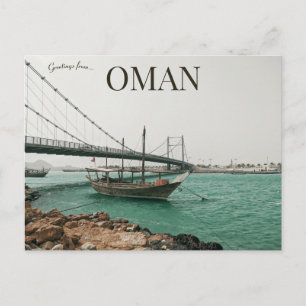 Brug en boten in Sur Oman Briefkaart