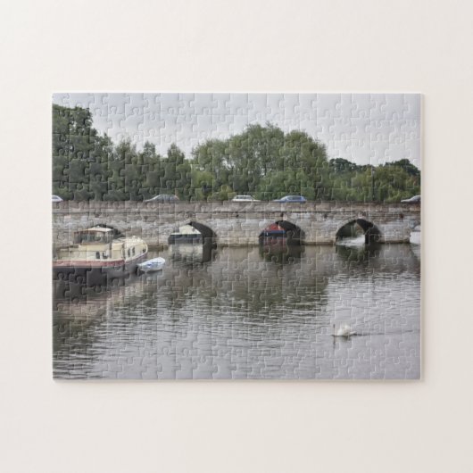Brug en boten op de Avon, Stratford UK Legpuzzel (Horizontaal)