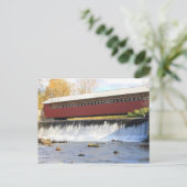Brug en Herfst Bennington VT met papieren Mill-doe Briefkaart (Staand voorkant)