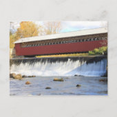 Brug en Herfst Bennington VT met papieren Mill-doe Briefkaart (Voorkant)
