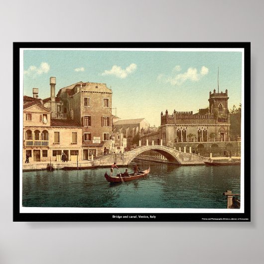 Brug en kanaal, Venetië, Italië Poster (Voorkant)