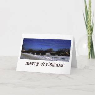 Brug en Sneeuw Feestdagen Kaart