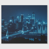 Brug- en stadsarchitectuur 's nachts in Cho Cadeaupapier (Vlak)