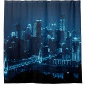 Brug- en stadsarchitectuur 's nachts in Cho Douchegordijn (Voorkant)