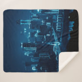 Brug- en stadsarchitectuur 's nachts in Cho Sherpa Deken (Voorkant (horizontaal))