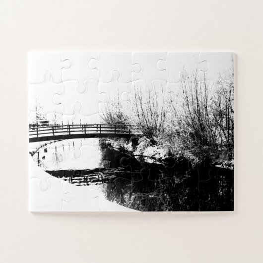 Brug en Stroom Winterscène 11x14 30pc jpcna Legpuzzel (Horizontaal)
