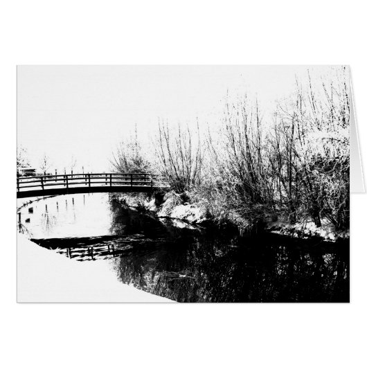 Brug en Stroom Winterscène gcnm (Voorkant Horizontaal)