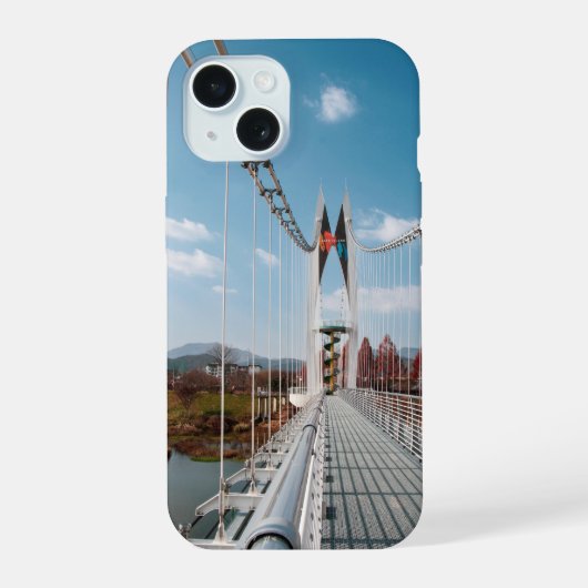 brug en wolken iPhone 15 case (Achterkant)