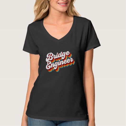 Brug Engineer Taakwaardering Retro T-shirt (Voorkant)
