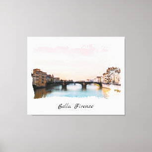 ** Brug Firenze Florence Italië AP12 Italiaanse Ca Canvas Afdruk