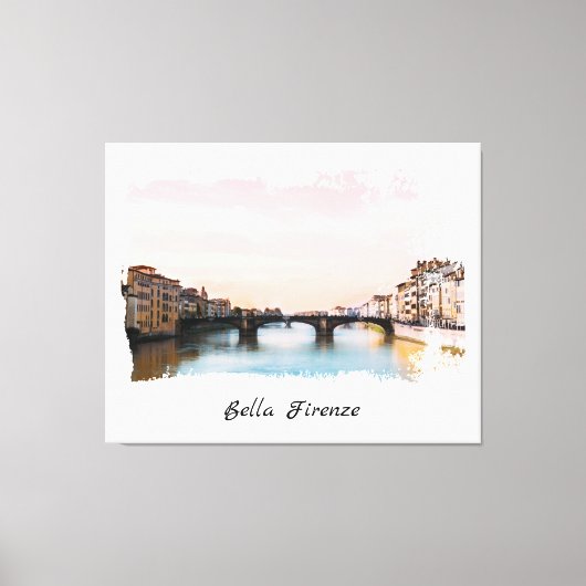 ** Brug Firenze Florence Italië AP12 Italiaanse Ca Canvas Afdruk (Voorkant)