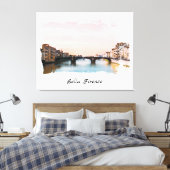 ** Brug Firenze Florence Italië AP12 Italiaanse Ca Canvas Afdruk (Insitu (Slaapkamer))