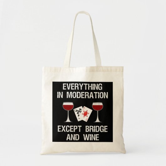 Brug - Funny Bridge Card Game and Wine Tote Bag (Voorkant)