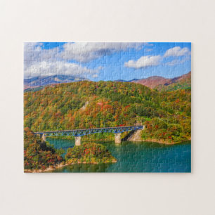 Brug herfstkleurig hout legpuzzel