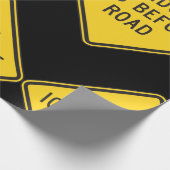 Brug ijs voor verkeersbord winterveiligheid cadeaupapier (Hoek)