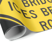 Brug ijs voor verkeersbord winterveiligheid cadeaupapier (Rol Hoek)
