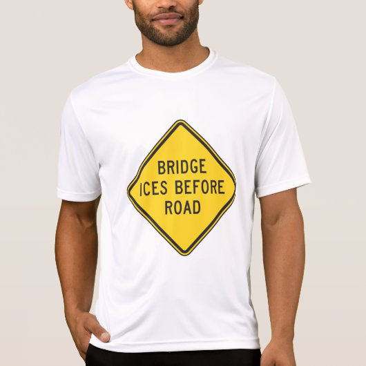 Brug ijs voor verkeersbord winterveiligheid t-shirt (Voorkant)