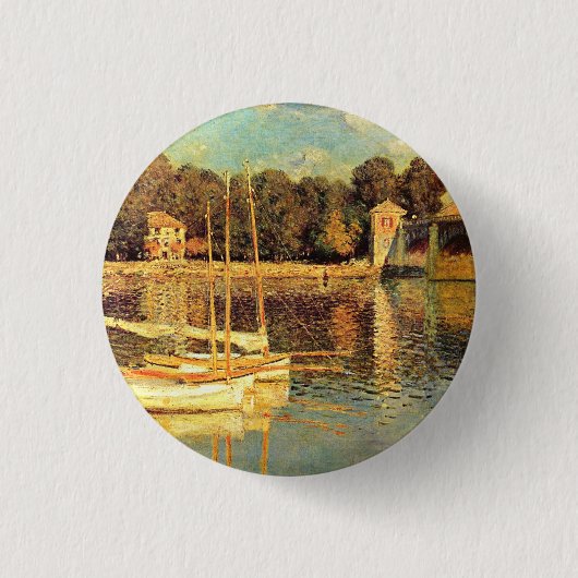 Brug in Argenteuil Claude Monet Ronde Button 3,2 Cm (Voorkant)