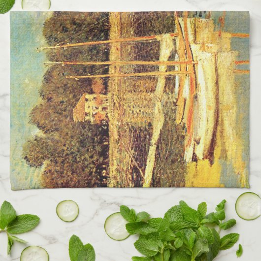 Brug in Argenteuil Claude Monet Theedoek (Gevouwen)