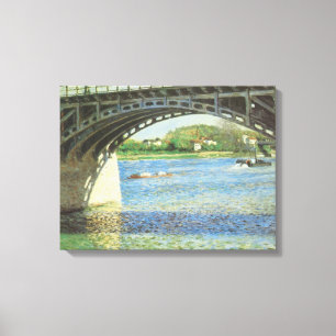 Brug in Argenteuil door Gustave Caillebotte Canvas Afdruk