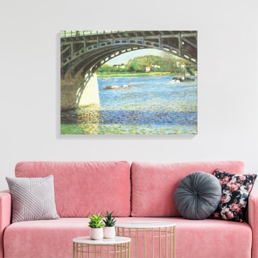 Brug in Argenteuil door Gustave Caillebotte Canvas Afdruk (Insitu (Woonkamer))
