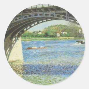 Brug in Argenteuil door Gustave Caillebotte Ronde Sticker