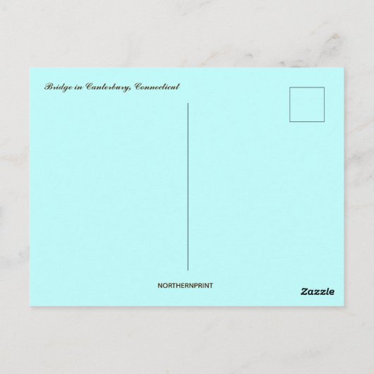 Brug in Canterbury, Connecticut Briefkaart (Achterkant)