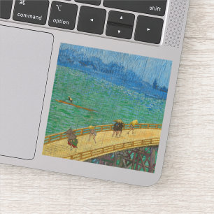 Brug in de Regen, na Hiroshige, 1887 Sticker