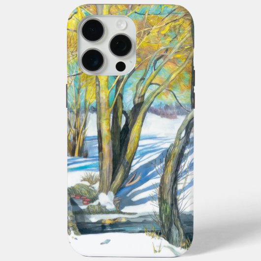 Brug in de Waterverf van de winter Case-Mate iPhone Case (Achterkant)