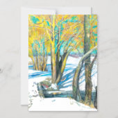 brug in de Waterverf van de winter Magnetische Uitnodiging (Voorkant)