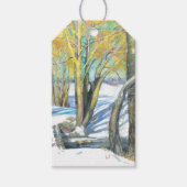 brug in de winter cadeaulabel (Voorkant)