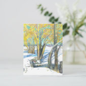 brug in de winter feestdagenkaart (Staand voorkant)