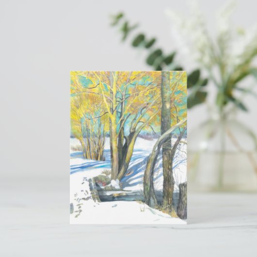 brug in de winter feestdagenkaart (Staand voorkant)