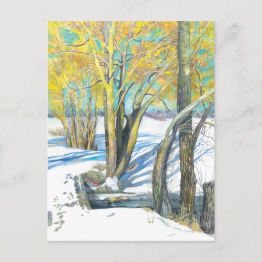 brug in de winter feestdagenkaart (Voorkant)