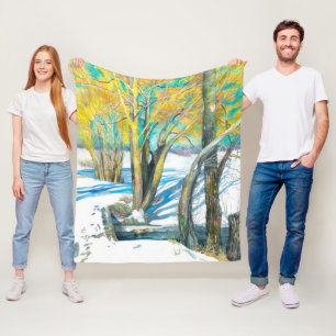 brug in de winter fleece deken