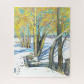 brug in de winter legpuzzel (Verticaal)