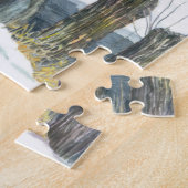 brug in de winter legpuzzel (Zijkant)