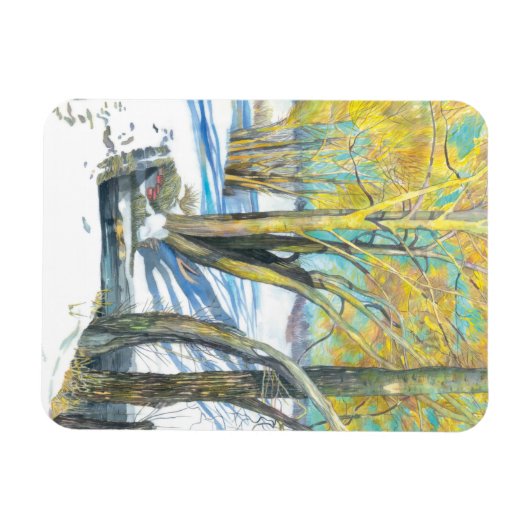 brug in de winter magneet (Horizontaal)