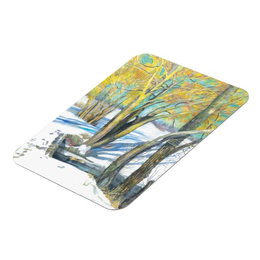 brug in de winter magneet (Linkerzijde)