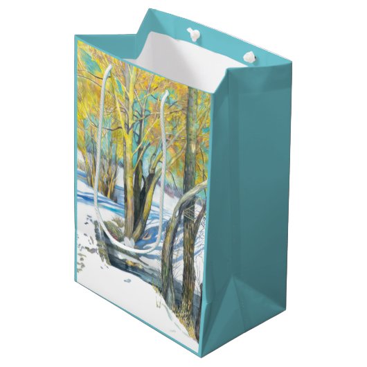 brug in de winter medium cadeauzakje (Voorkant Gekanteld)