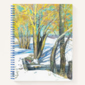 brug in de winter notitieboek (Voorkant)