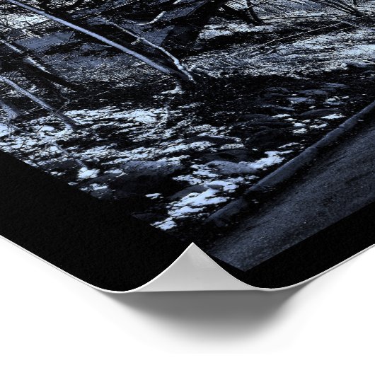 Brug in de winter poster (Hoek)