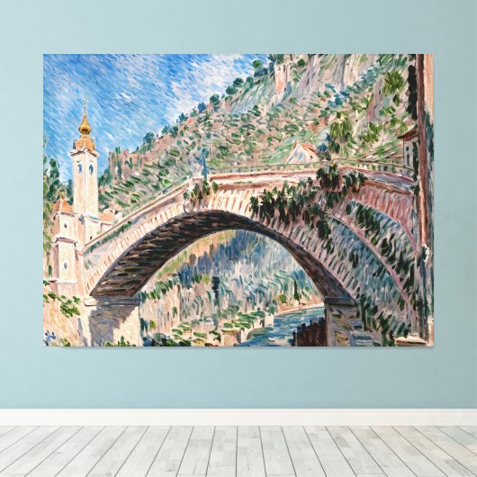 Brug in Dolceacqua Canvas Afdruk (Insitu (Houten vloer))
