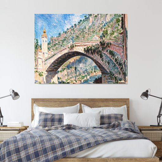 Brug in Dolceacqua Canvas Afdruk (Insitu (Slaapkamer))