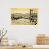 Brug in het beer, Hudson, NY, Vintage Poster (Keuken)