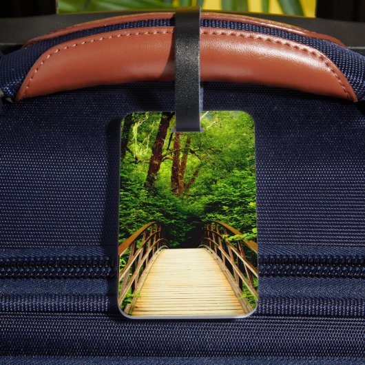 Brug in het bos, Pacific Northwest Bagagelabel (Achter Insitu 4)