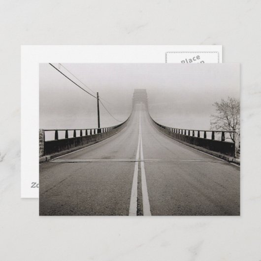 Brug in het Briefkaart Fog (Voorkant / Achterkant)