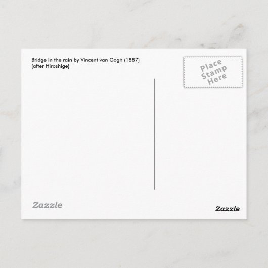 Brug in het Briefkaart Rain (Achterkant)